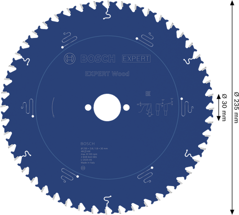 BoschEXPERT 木工圆锯片 235 毫米，用于干净利落地切割木材。